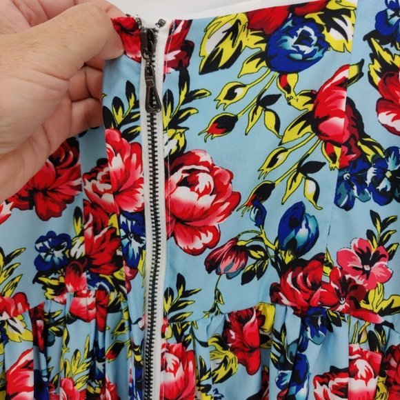 Romeo+Juliet Couture Size S Sleeveless Fit & Flare Floral Print Chiffon Dress - Picture 6 of 9